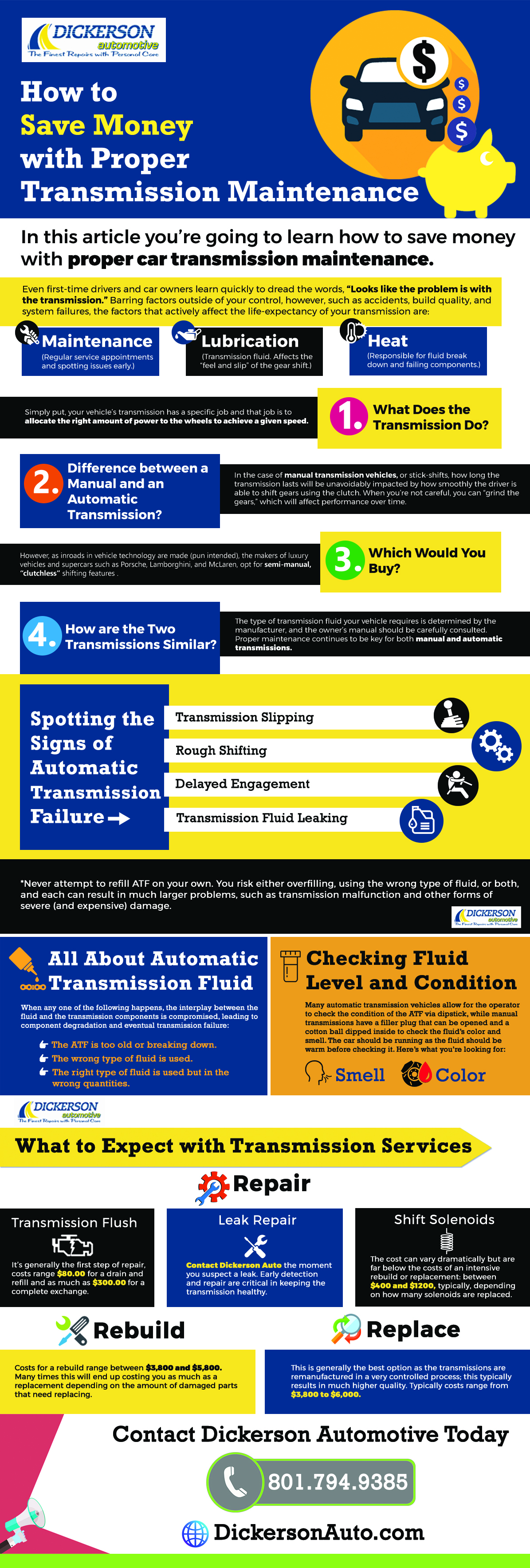 Proper Transmission Maintenance [How to Save Money] Infographic
